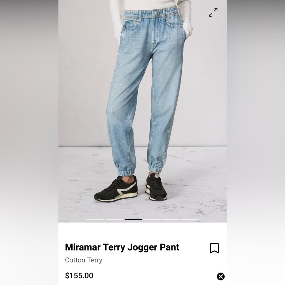 rag & bone Miramar terry jogger pants size S